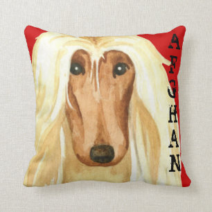 Afghan Hound Färg Block Kudde