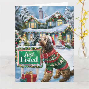 Afghan Hound Festive Humor Realtor jul Kort