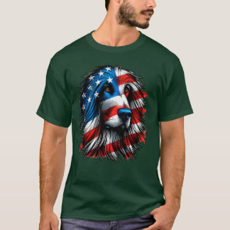 Afghan Hound FLAGGA Usa Hund älskare Funny 2 T Shirt