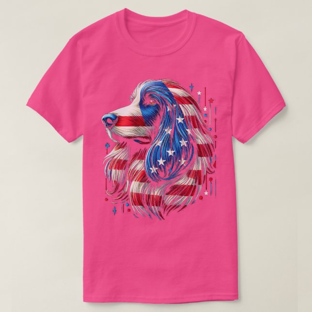 Afghan Hound FLAGGA USA Rolig hund Älskare Funny T Shirt (Design framsida)