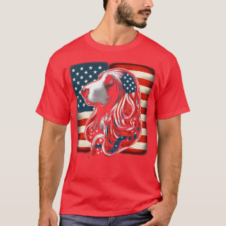 Afghan Hound FLAGGA USA Rolig hund Älskare T Shirt