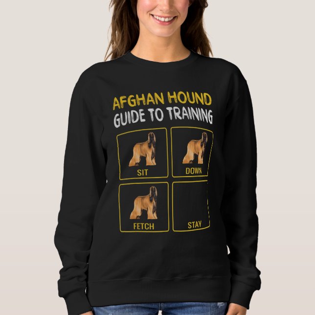 Afghan Hound Guide to Training Hund Obedience T Shirt (Framsida)