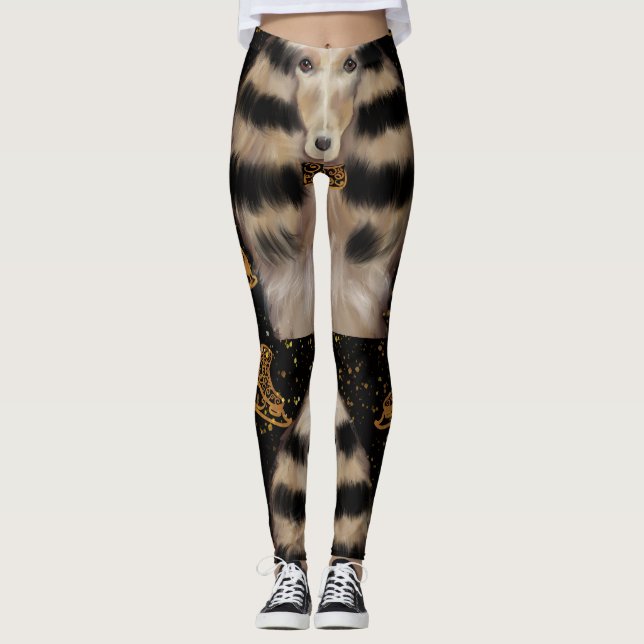 AFGHAN HOUND GULD  LEGGINGS (Framsida)
