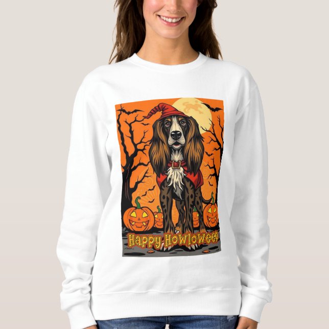 Afghan Hound Happy Howloween T Shirt (Framsida)
