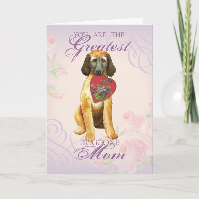 Afghan Hound Heart Grandma Kort (Framsida)