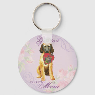 Afghan Hound Heart Mamma Nyckelring