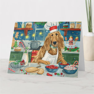 Afghan Hound Helgdag Baking: Festive God jul Kort