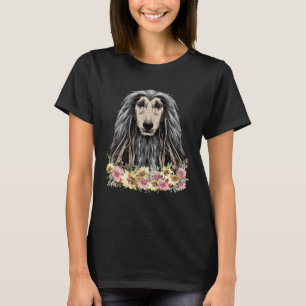 Afghan Hound Hund Blommigt T Shirt