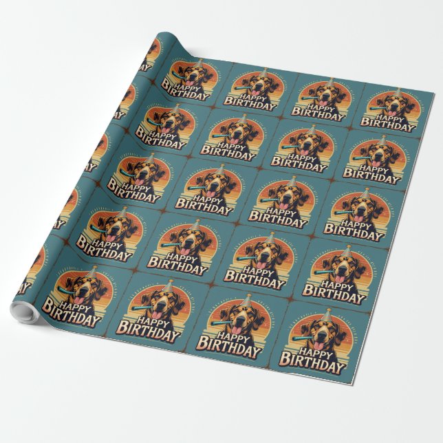 Afghan Hound Hund Colorful Presentpapper (Utrullad)