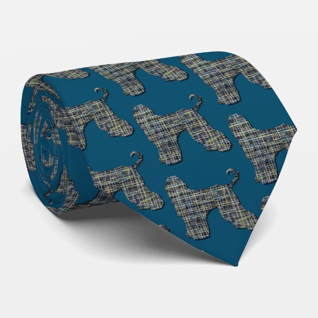 Afghan Hound Hund Gult & Black Grid Cute Blue Slips (Rullad)