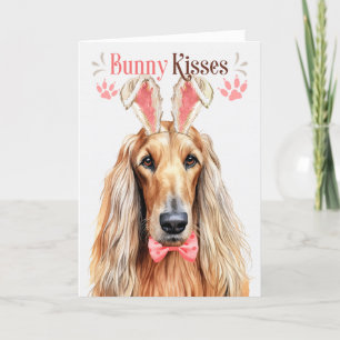 Afghan Hound Hund i Bunny Öron för Påsk Helgkort
