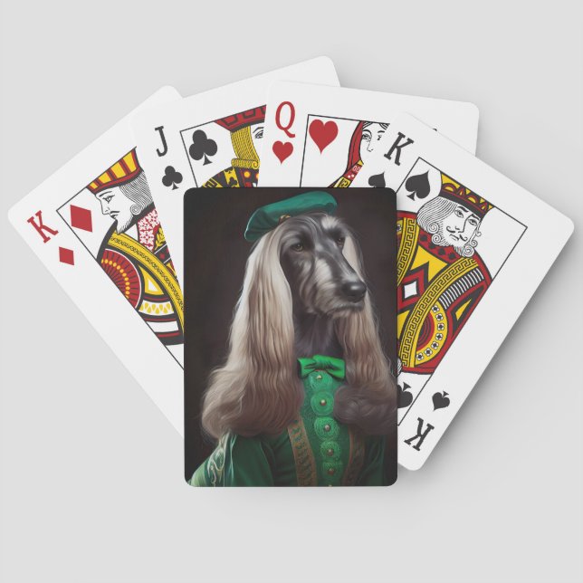 afghan hound hund i St. Patrick Dress Casinokort (Baksidan)
