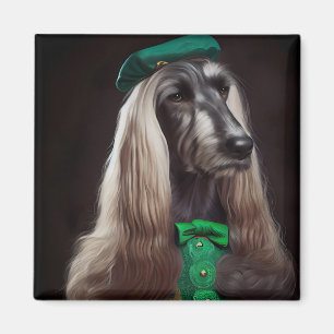 afghan hound hund i St. Patrick Dress Magnet
