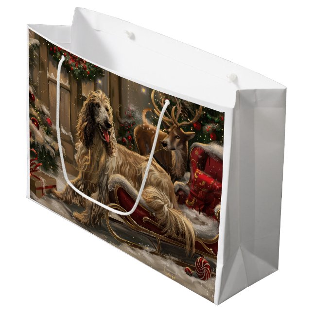Afghan Hound Hund jul Festive (Framsidan Vinklad)