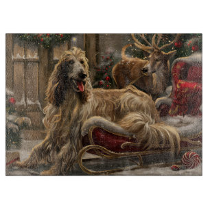 Afghan Hound Hund jul Festive