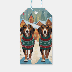 Afghan Hound Hund Jul Snö Holiday Presentetikett