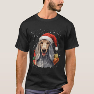 Afghan Hound Hund Jultomten Hat jul Snö Xm T Shirt