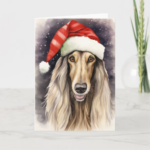 Afghan Hound Hund jultomten Tassar Festive Tack Kort