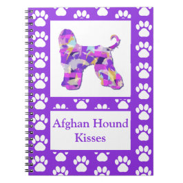 Afghan Hound Hund Kisses Silhouette Cute PPY&B Anteckningsbok