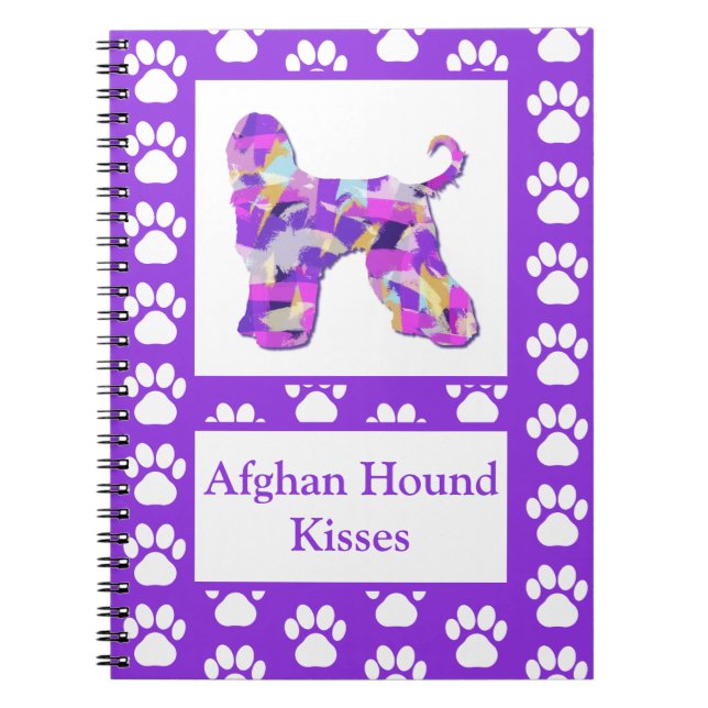Afghan Hound Hund Kisses Silhouette Cute PPY&B Anteckningsbok (Framsidan)