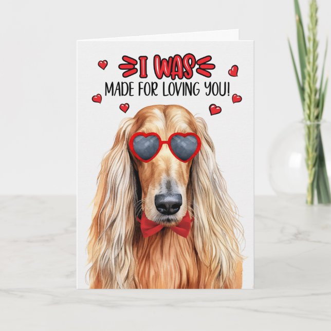 Afghan Hound Hund Made for Loving You Valentine Helgkort (Framsida)