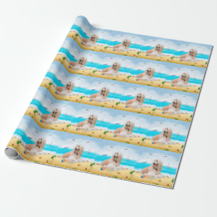 Afghan Hound Hund on Beach Presentpapper