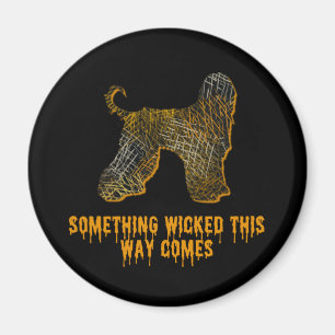 Afghan Hound Hund Silhouette Roligt Halloween Magnet