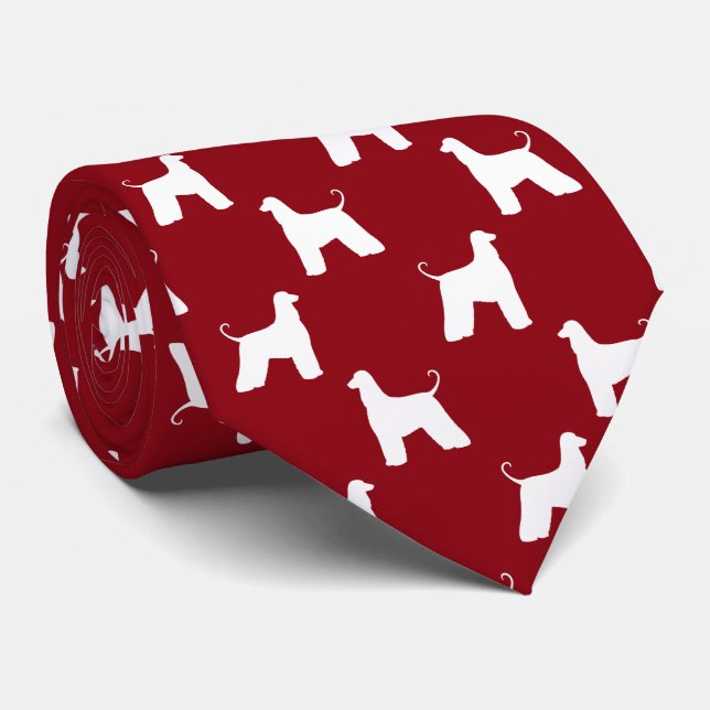 Afghan Hound Hund Silhouettes Mönster Red and Whit Slips (Rullad)