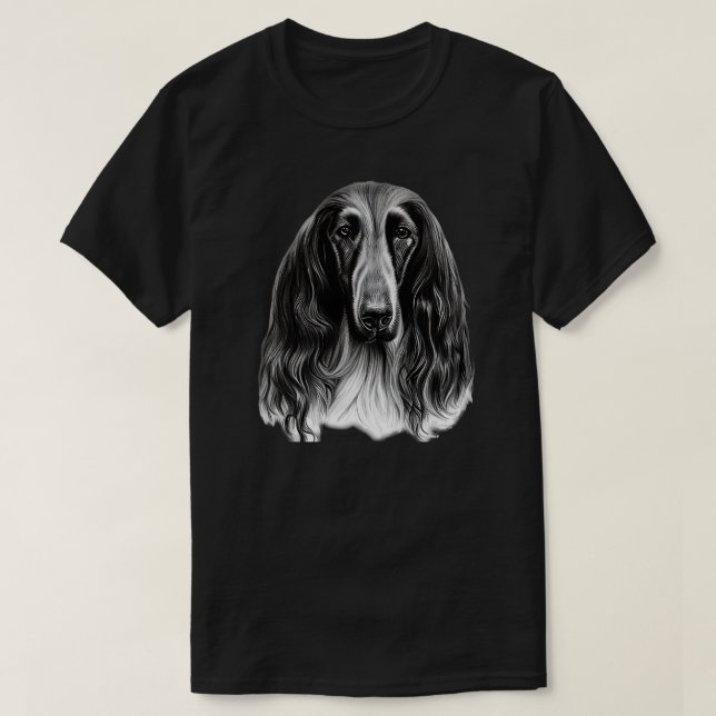 Afghan Hound Hund T Shirt (Design framsida)