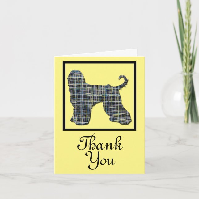 Afghan Hound Hund Tack Kort (Framsida)