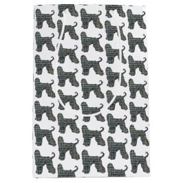 Afghan Hound Hund & Tass Silhouette Grid White