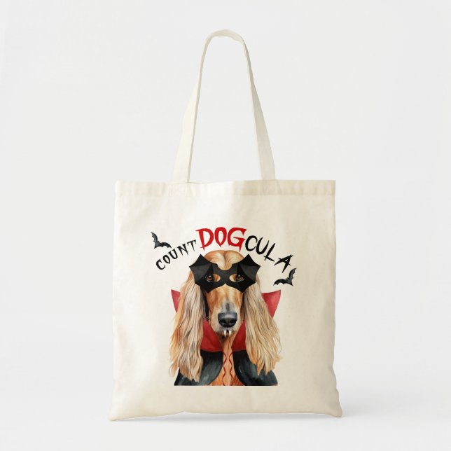 Afghan Hound Hund Vampire Bus eller godis Hallowee Tygkasse (Framsidan)