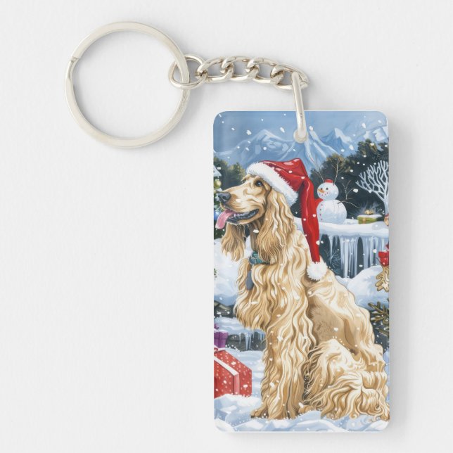 Afghan Hound Hund Vinter Världens Julglädje  (Framsidan)
