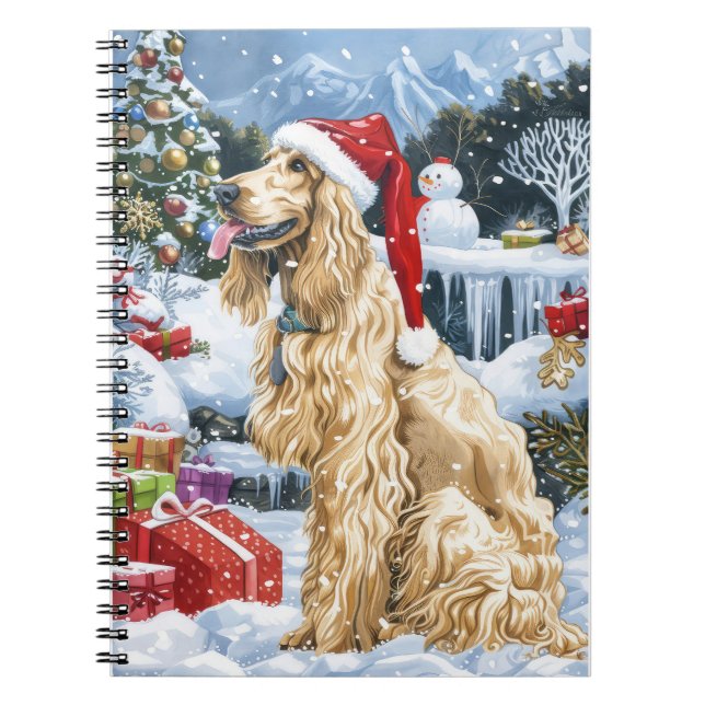 Afghan Hound Hund Winter Wonderland jul Joy Anteckningsbok (Framsidan)