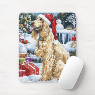 Afghan Hound Hund Winter Wonderland jul Joy Musmatta