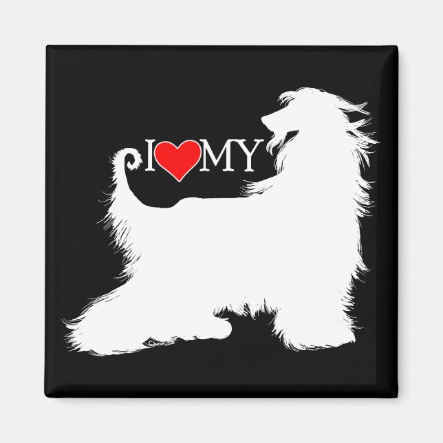 Afghan Hound I Kärlek (hjärta) min Magnet (Framsidan)
