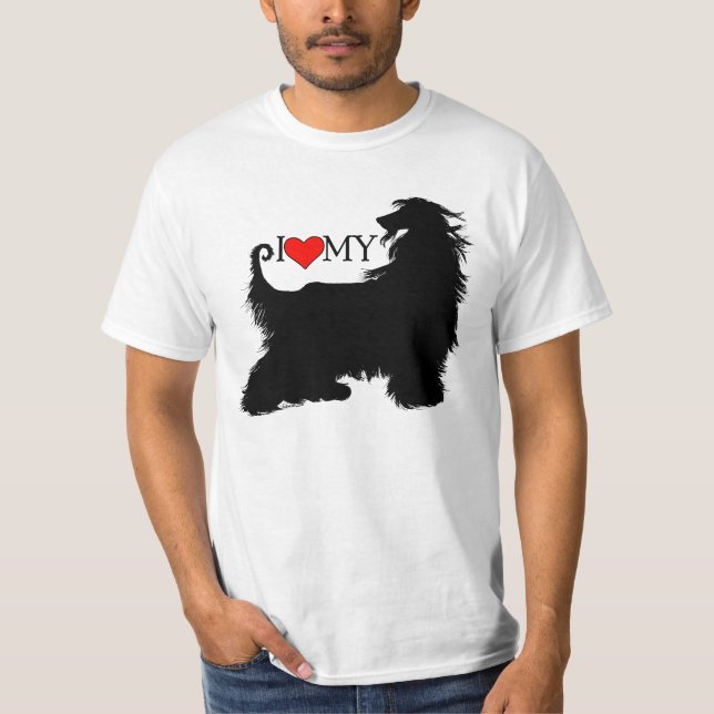 Afghan Hound I Kärlek (hjärta) min Tee (Framsida)