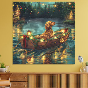 Afghan Hound Jul Festlig resa Canvastryck