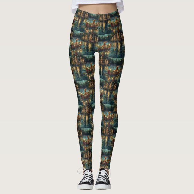 Afghan Hound Jul Festlig resa Leggings (Framsida)