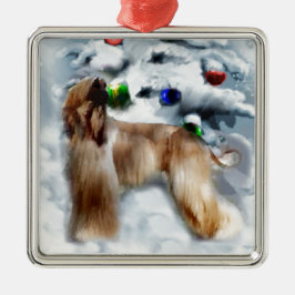 Afghan Hound-jul Julgransprydnad Metall