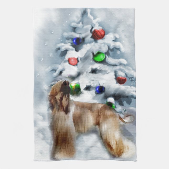 Afghan Hound-jul Kökshandduk (Vertikal)