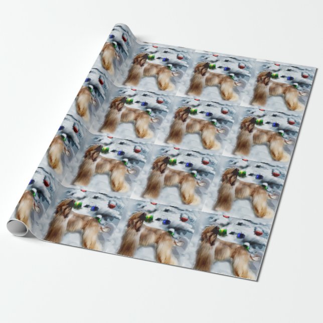 Afghan Hound-jul Presentpapper (Utrullad)
