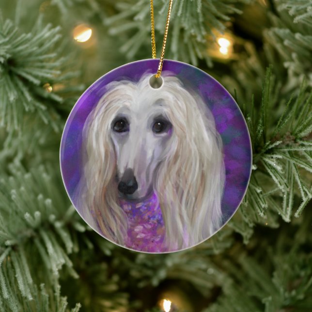 AFGHAN HOUND JULGRANSPRYDNAD KERAMIK (Träd)