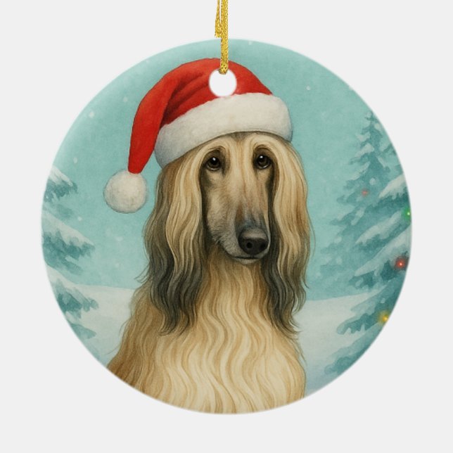 Afghan Hound Julgransprydnad Keramik (Baksidan)