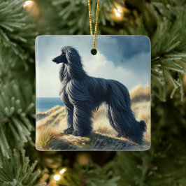Afghan Hound Julgransprydnad Keramik