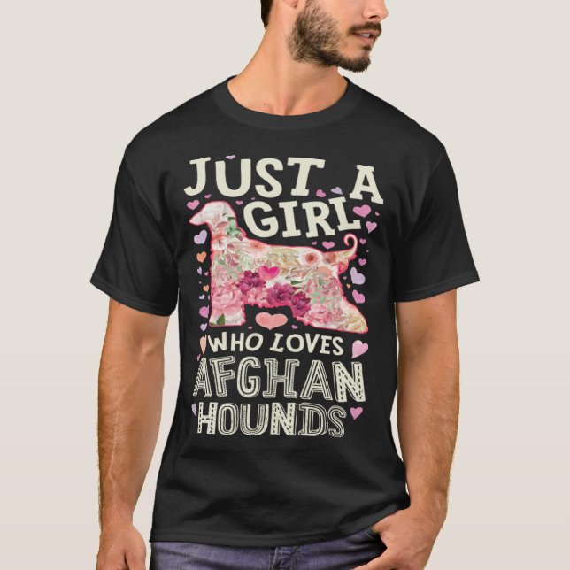 Afghan Hound Just A Girl Who Loves Dog Flower Wome T Shirt (Framsida)
