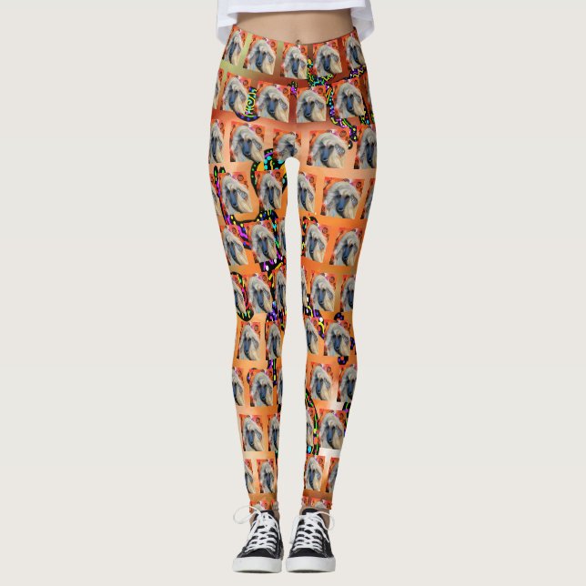 Afghan Hound Kokopelli konstmålning         Leggings (Framsida)
