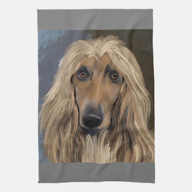 Afghan Hound Kökshandduk (Vertikal)