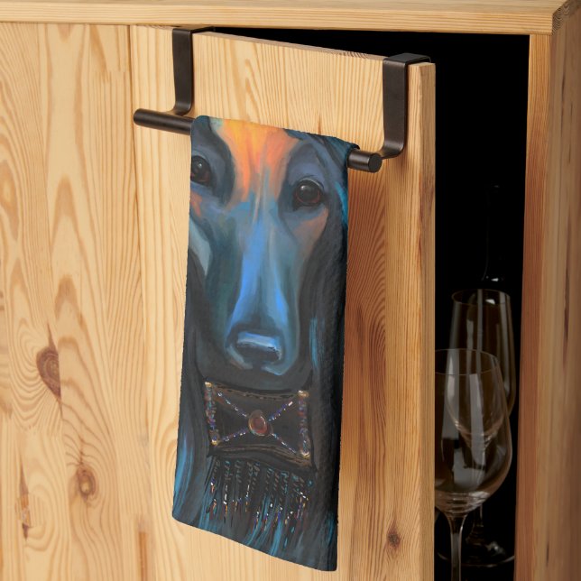 Afghan Hound Kökshandduk (Thirds Fold)