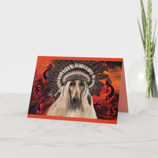 Afghan Hound Konst Kort (Framsida)